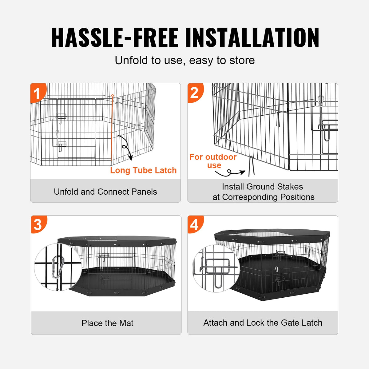Four setup steps for the Campsite Folding Playpen