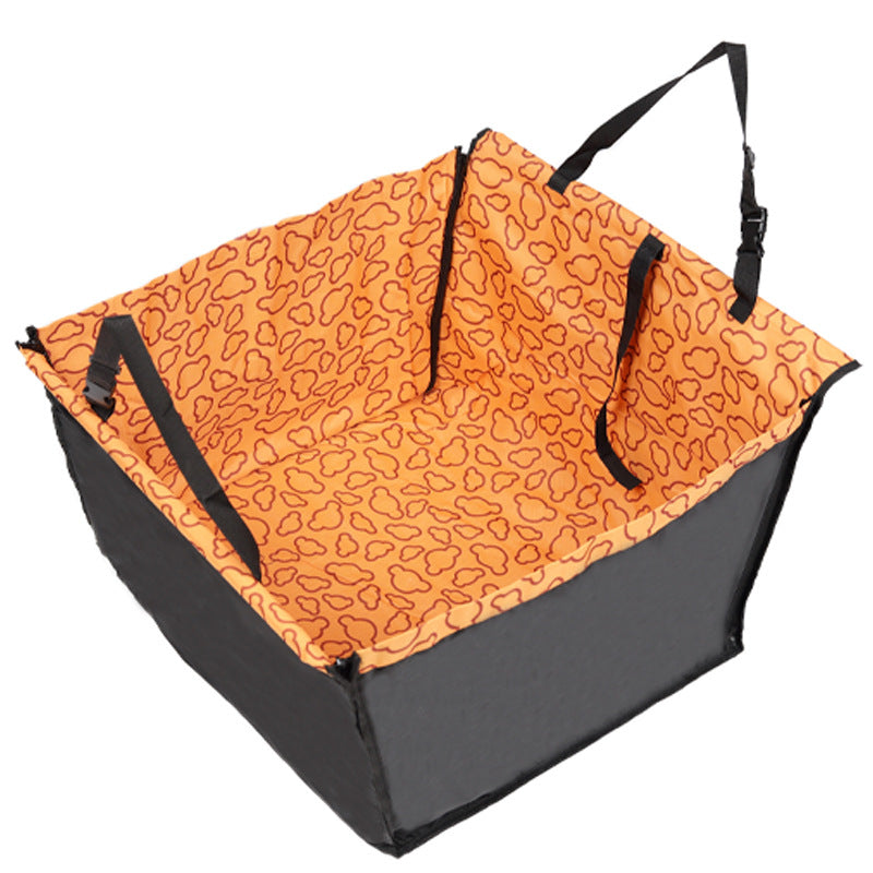 Solo Seat Car Basket in Orange Clouds, an orange cloud print