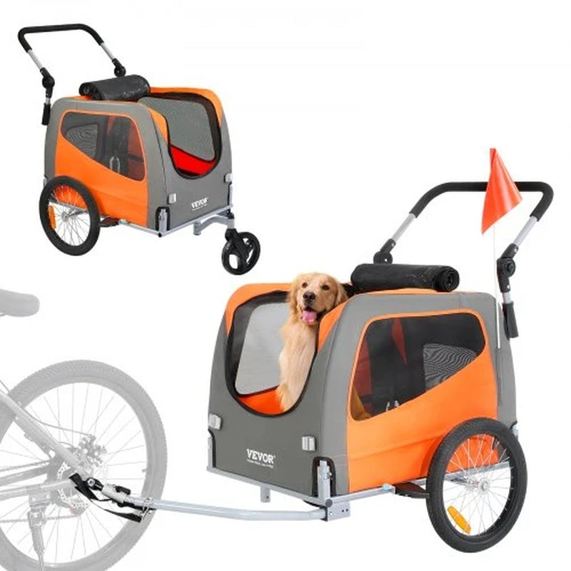 Tagalong Bike Trailer and Stroller in orange and gray