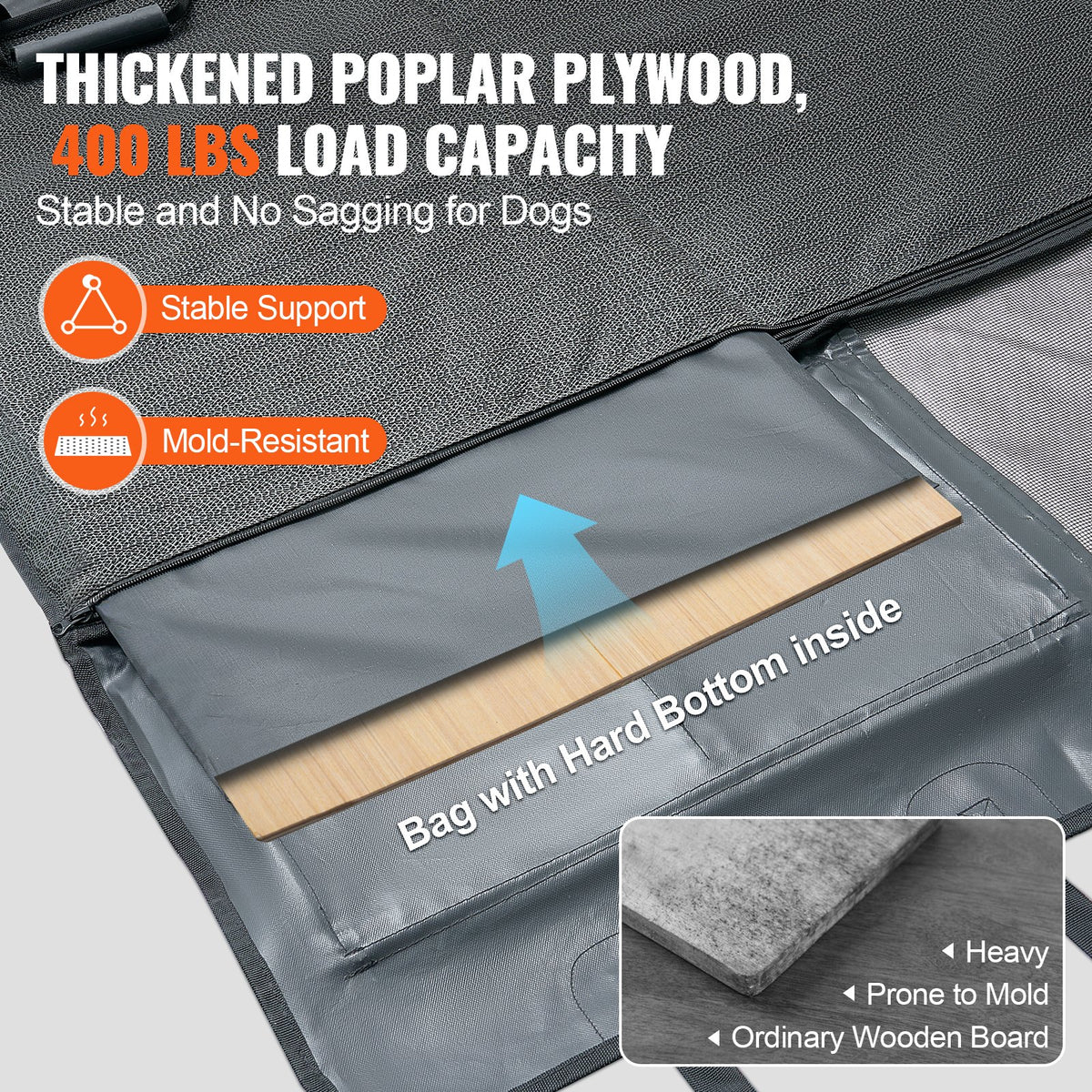 Plywood base board inside the Backseat Hammock