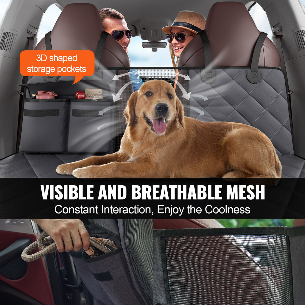 Mesh window and storage pockets on the Backseat Hammock